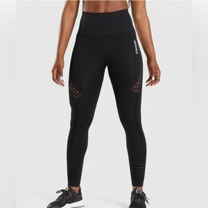 Gymshark Energy Seamless Women's Black Mesh Detail Leggings Size S